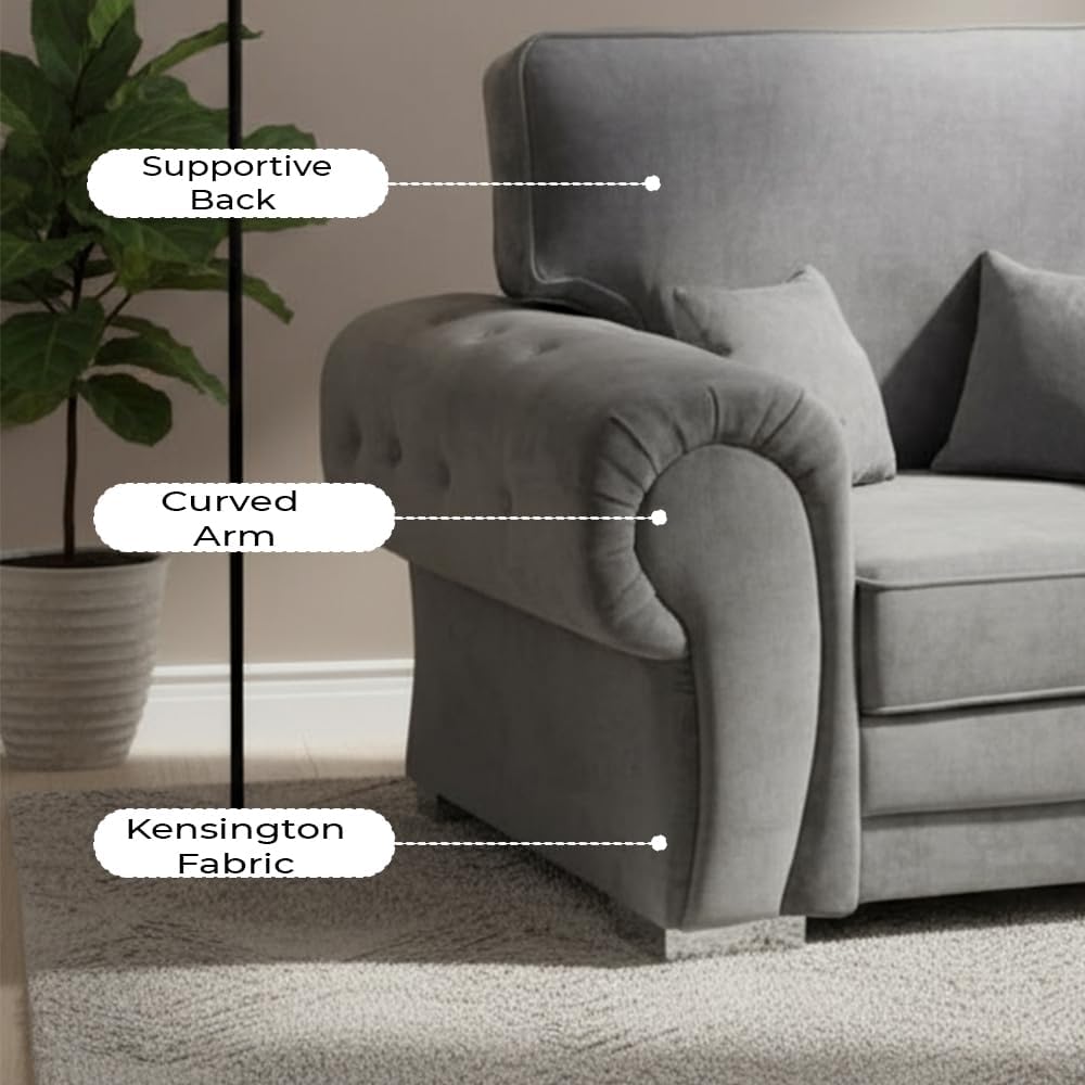 Verona Kensington 3+2 Seater High Back Sofa (Grey)