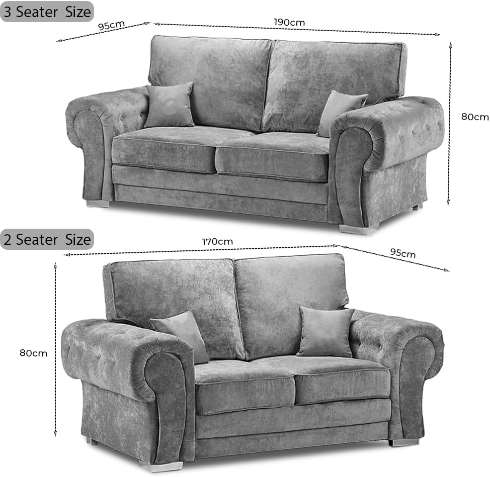 Verona Kensington 3+2 Seater High Back Sofa (Grey)