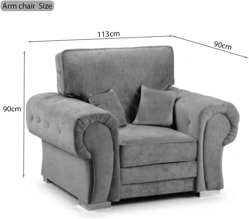 Verona Kensington 3+2 Seater High Back Sofa (Grey)