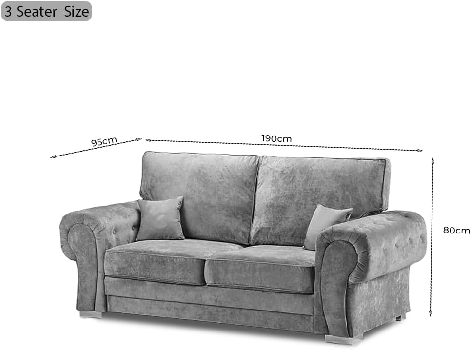 Verona Kensington 3+2 Seater High Back Sofa (Grey)