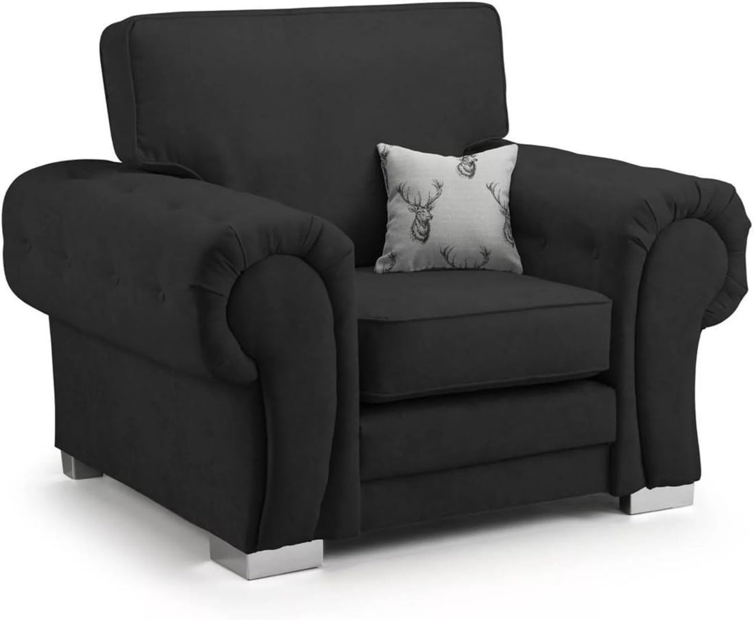 Verona Kensington 3+2+1 Seater / Corner Sofa (Black)