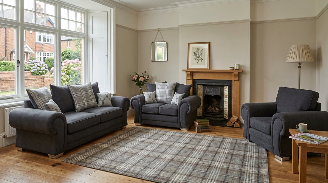 Verona Kensington 3+2+1 Seater / Corner Sofa (Black)