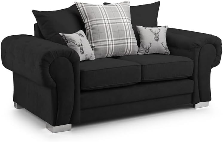 Verona Kensington 3+2+1 Seater / Corner Sofa (Black)