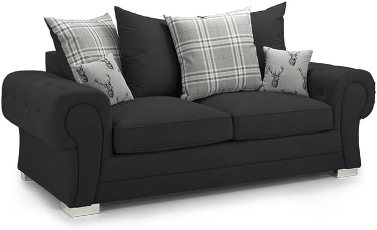 Verona Kensington 3+2+1 Seater / Corner Sofa (Black)