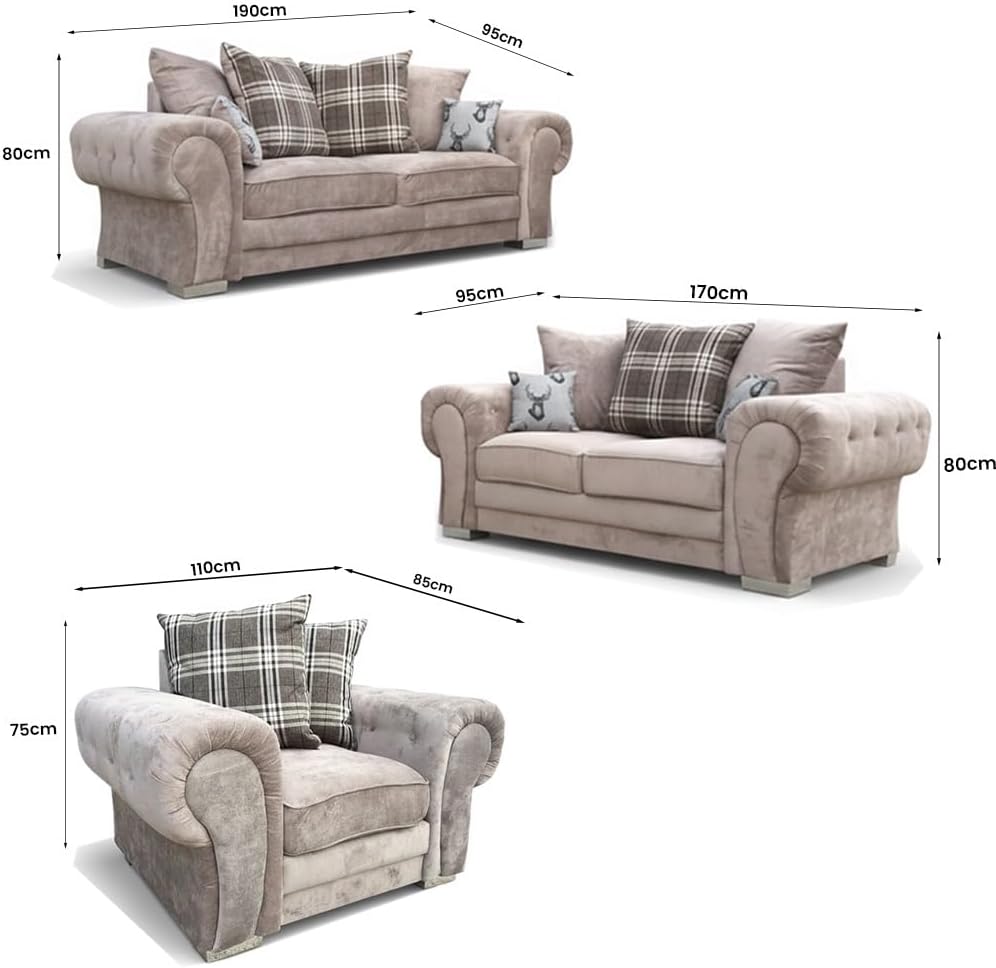 Verona Kensington 3+2+1 Seater / Corner Sofa (Mink)