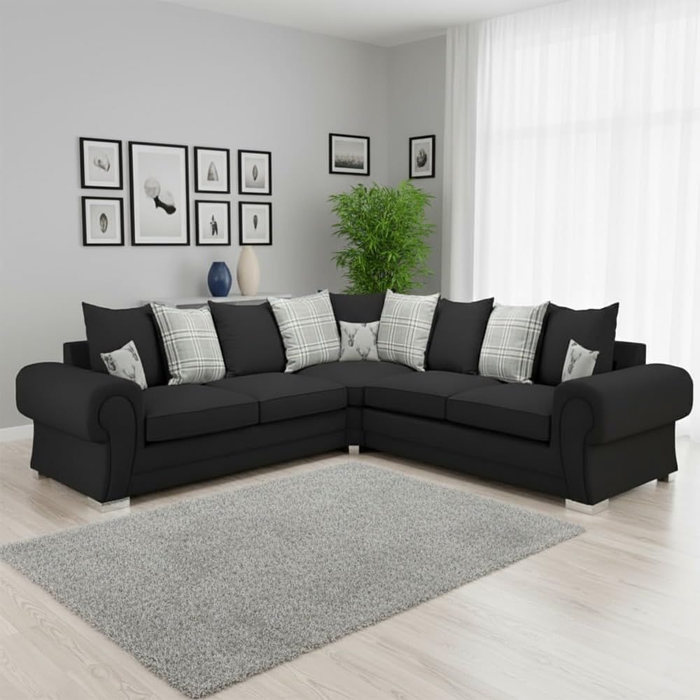 Verona Kensington Dual Arm 5 seater 2c2 Corner sofa (Black)