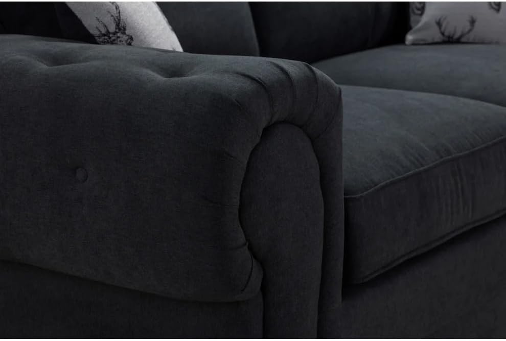 Verona Kensington Dual Arm 5 seater 2c2 Corner sofa (Black)
