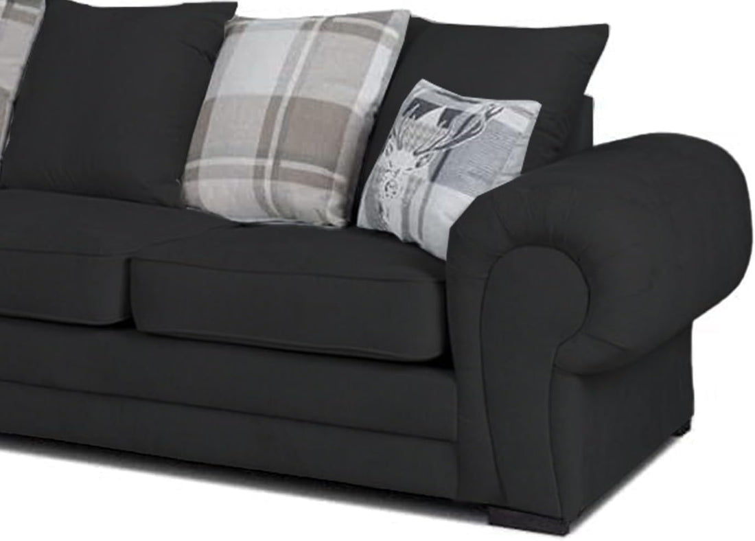 Verona Kensington Dual Arm 6 seater 3c2 Corner sofa (Black)