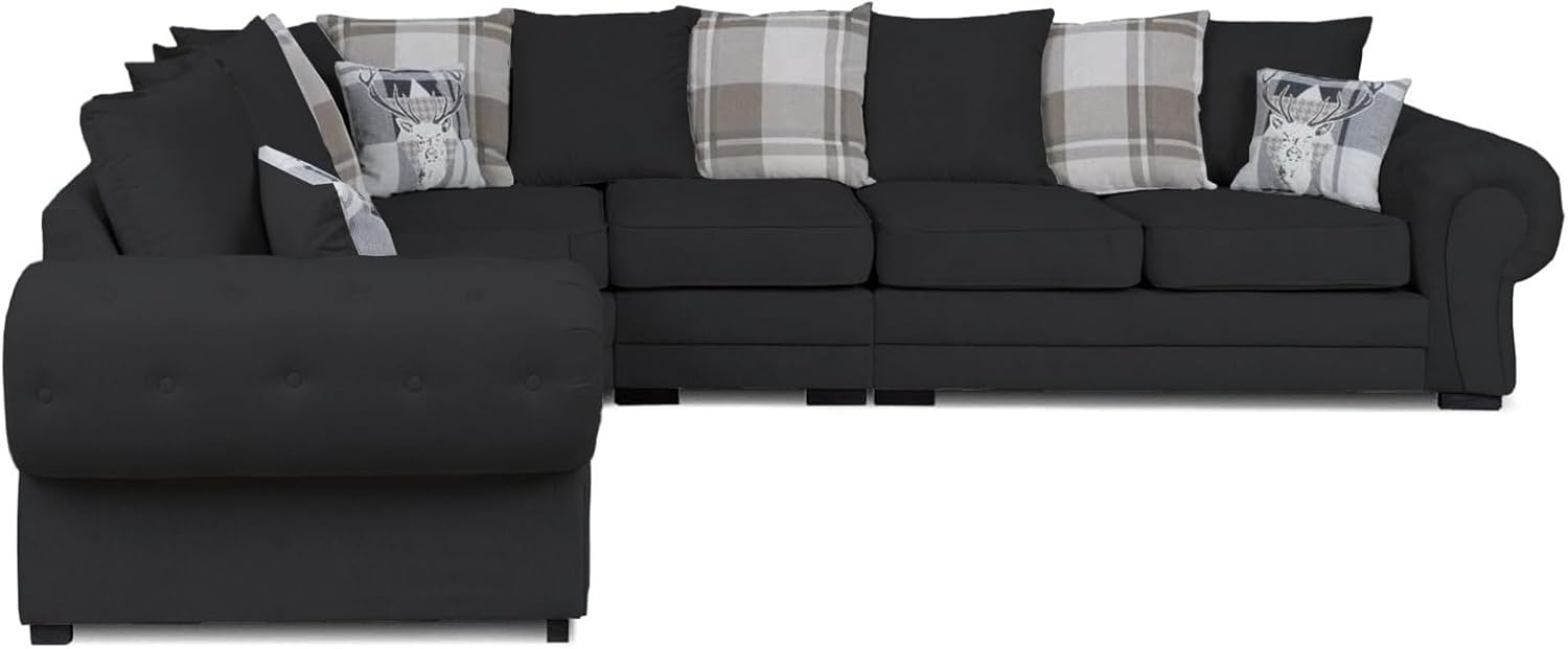 Verona Kensington Dual Arm 6 seater 3c2 Corner sofa (Black)