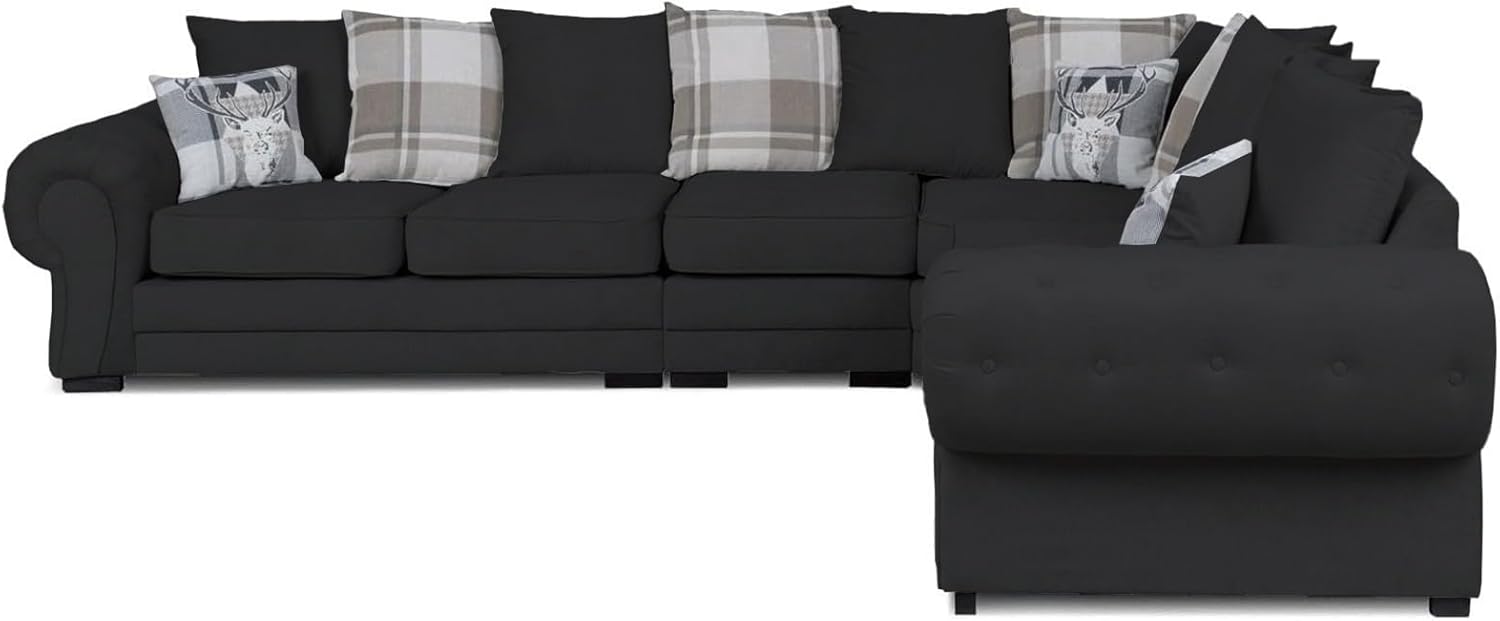Verona Kensington Dual Arm 6 seater 3c2 Corner sofa (Black)