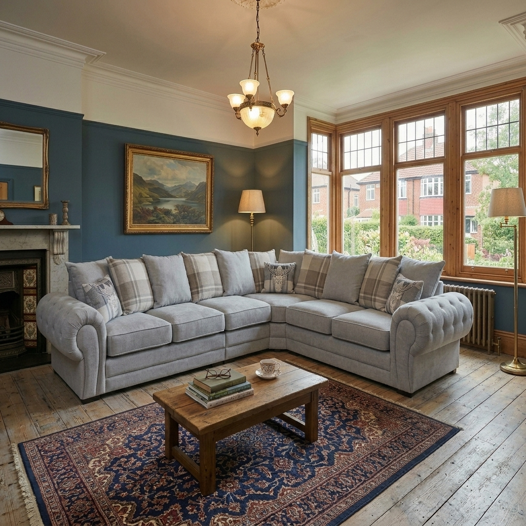 Verona Kensington Dual Arm 6 seater 3c2 Corner sofa (Grey)