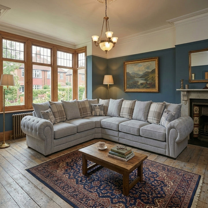 Verona Kensington Dual Arm 6 seater 3c2 Corner sofa (Grey)
