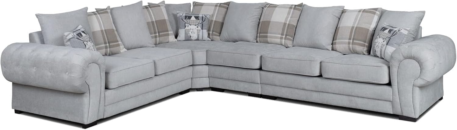 Verona Kensington Dual Arm 6 seater 3c2 Corner sofa (Grey)