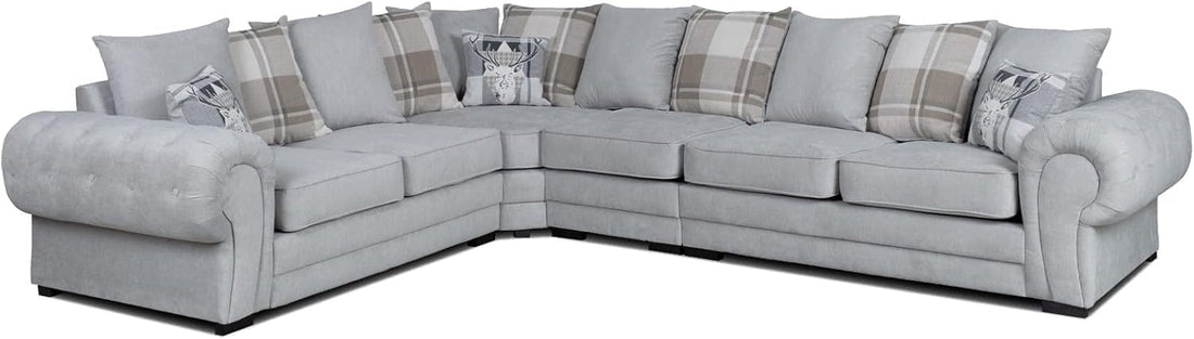 Verona Kensington Dual Arm 6 seater 3c2 Corner sofa (Grey)