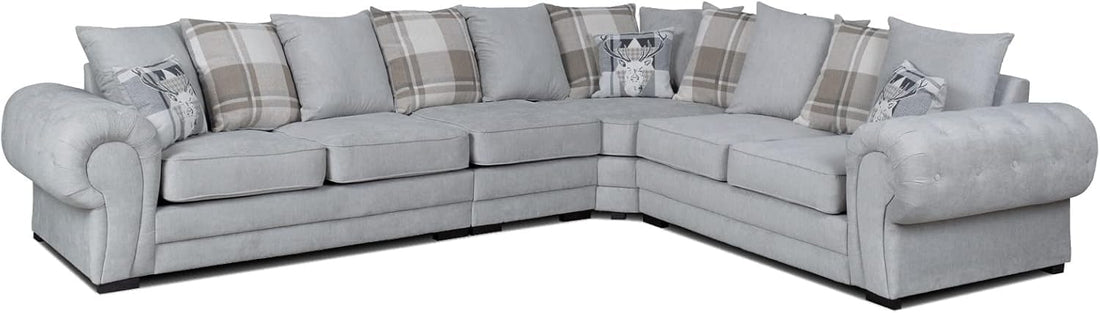 Verona Kensington Dual Arm 6 seater 3c2 Corner sofa (Grey)