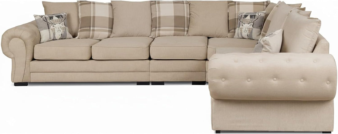 Verona Kensington Dual Arm 6 seater 3c2 Corner sofa (Mink)