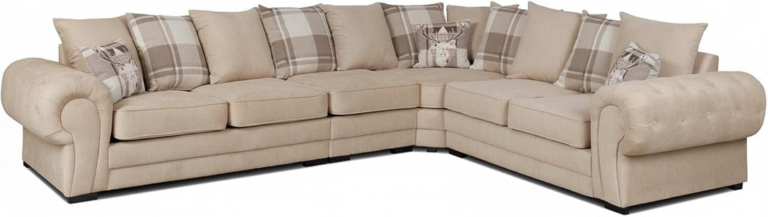 Verona Kensington Dual Arm 6 seater 3c2 Corner sofa (Mink)