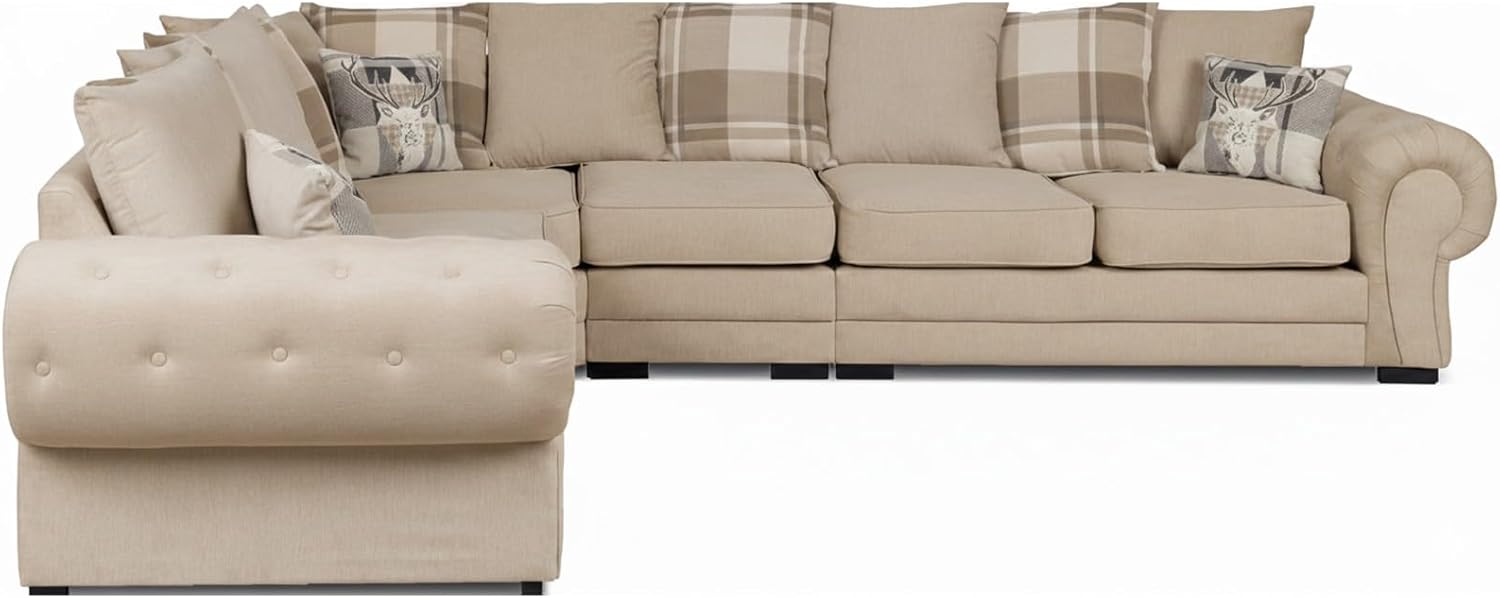 Verona Kensington Dual Arm 6 seater 3c2 Corner sofa (Mink)