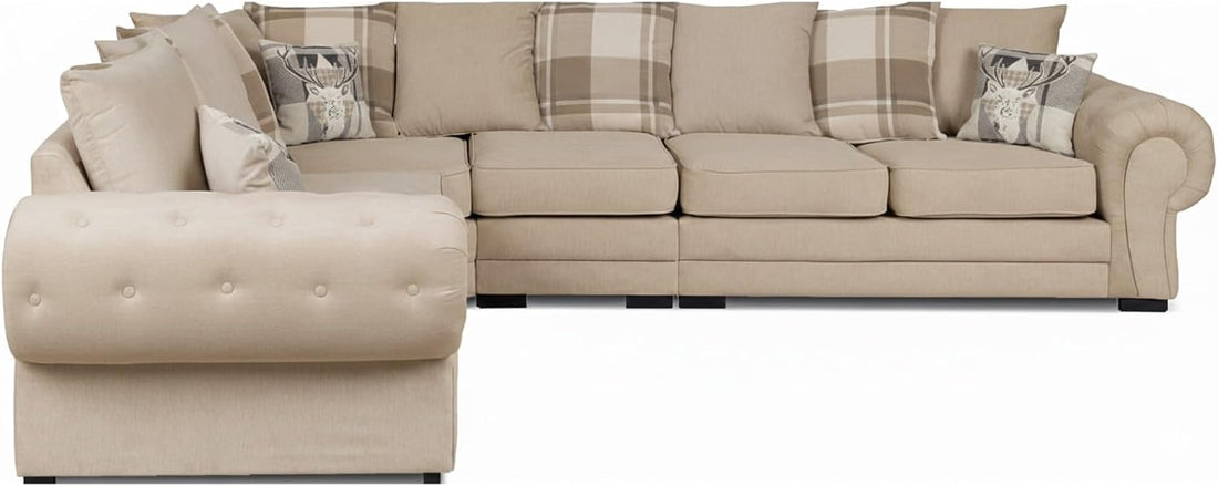 Verona Kensington Dual Arm 6 seater 3c2 Corner sofa (Mink)