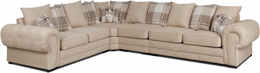 Verona Kensington Dual Arm 6 seater 3c2 Corner sofa (Mink)