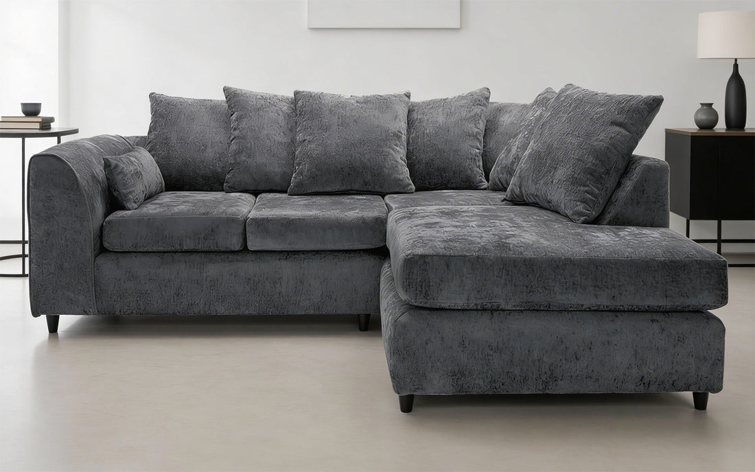 Dylan Alaska L Shape 4 Seater Corner Sofa (Dark Grey)