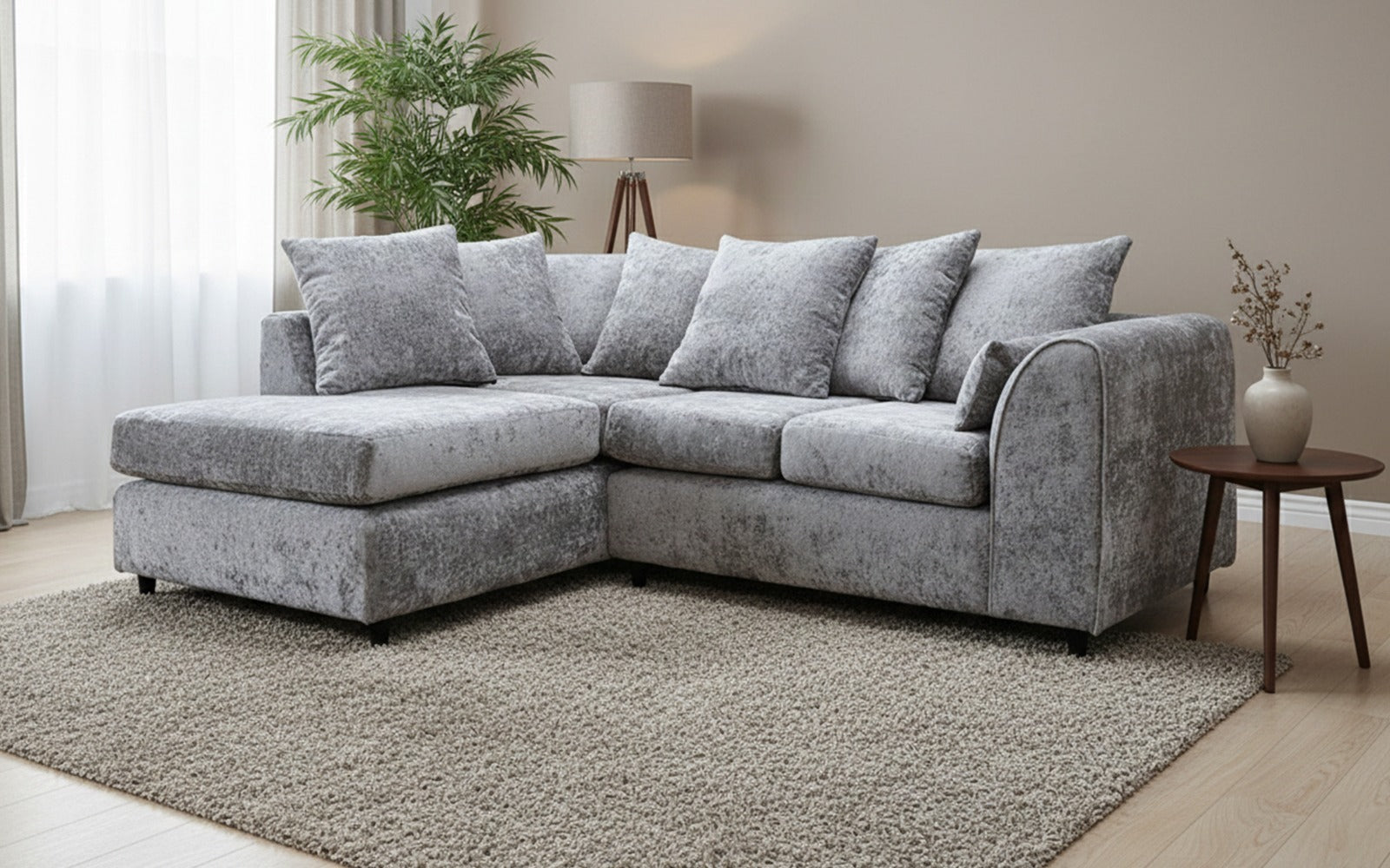 Dylan Alaska L Shape 4 Seater Corner Sofa (Light Grey)
