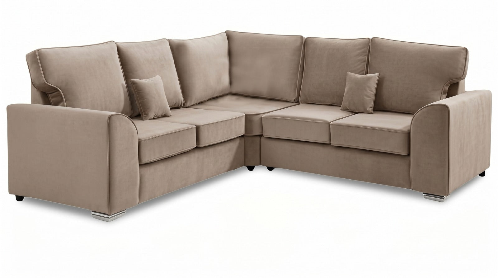 Dylan dual arm 5 seater 2c2 Plush Velvet High Back Corner Sofa
