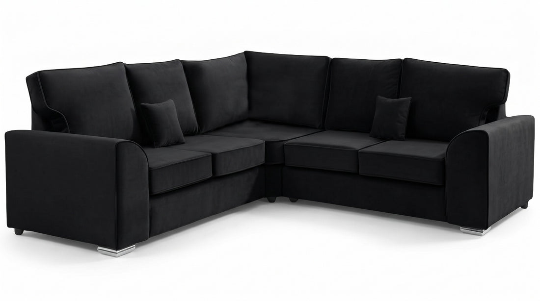 Dylan dual arm 5 seater 2c2 Plush Velvet High Back Corner Sofa