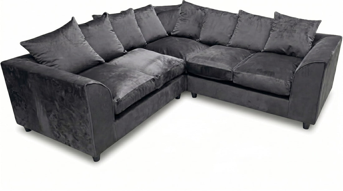 Dylan dual arm 5 seater 2c2 Plush Velvet Scatter Back Corner Sofa