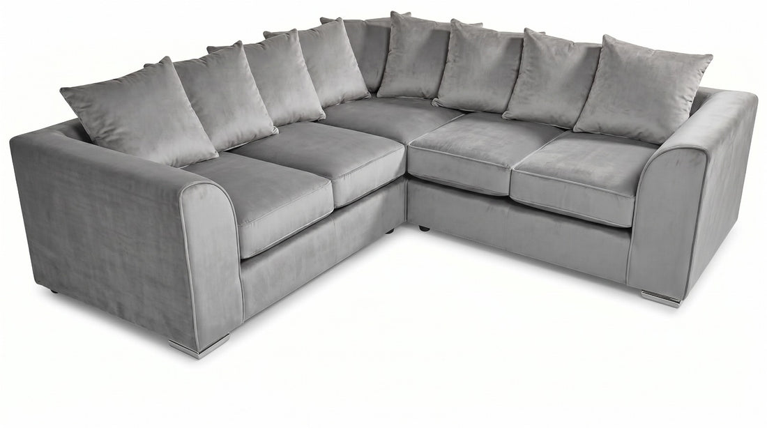 Dylan dual arm 5 seater 2c2 Plush Velvet Scatter Back Corner Sofa