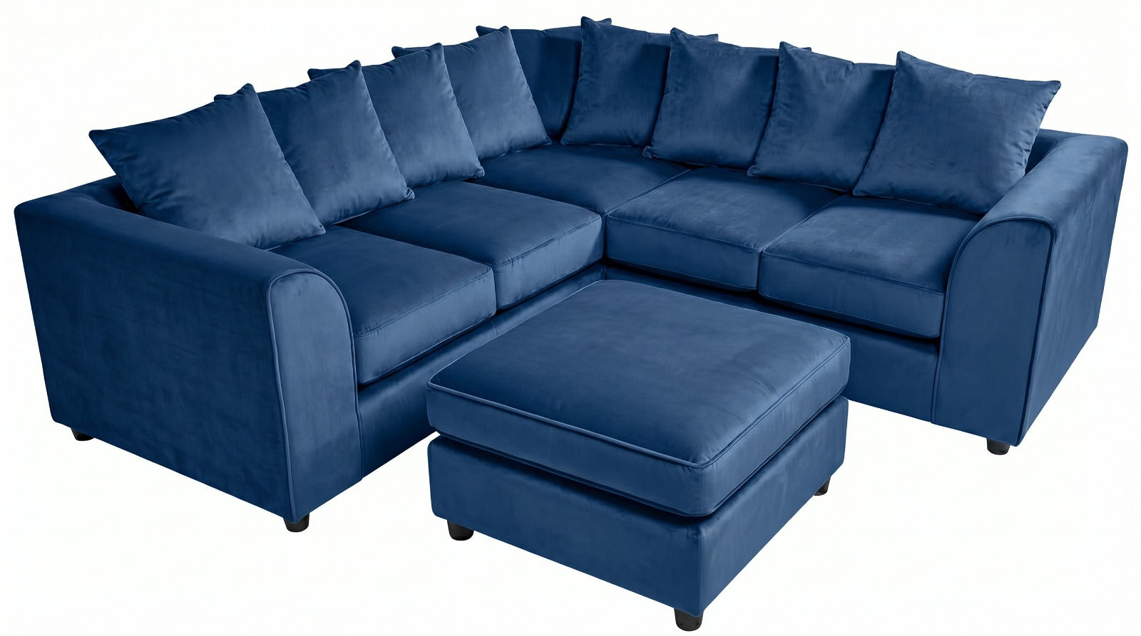 Dylan dual arm 5 seater 2c2 Plush Velvet Scatter Back Corner Sofa
