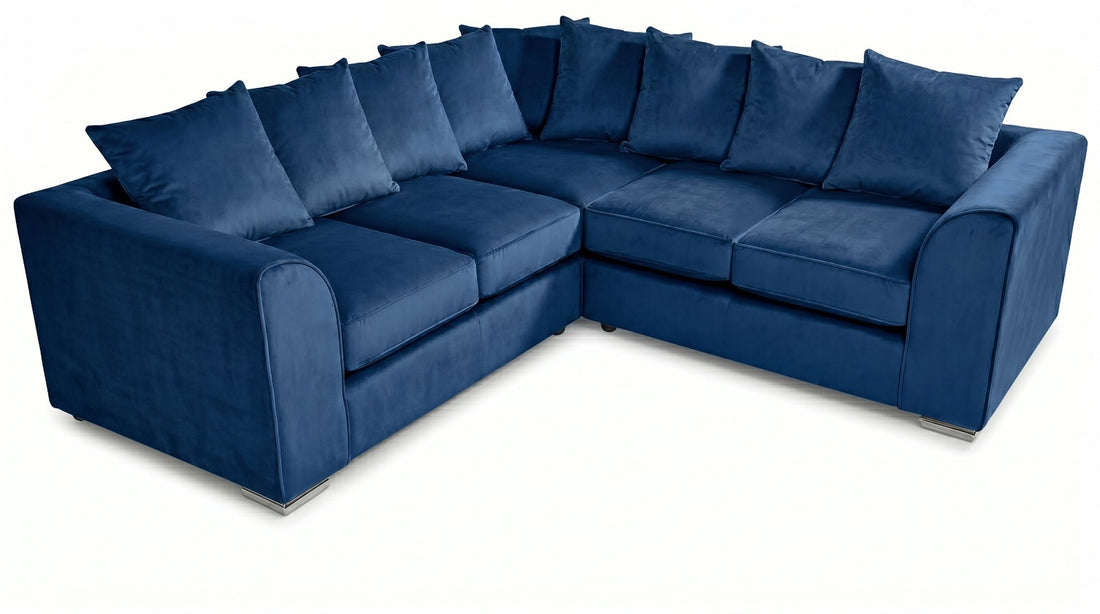 Dylan dual arm 5 seater 2c2 Plush Velvet Scatter Back Corner Sofa