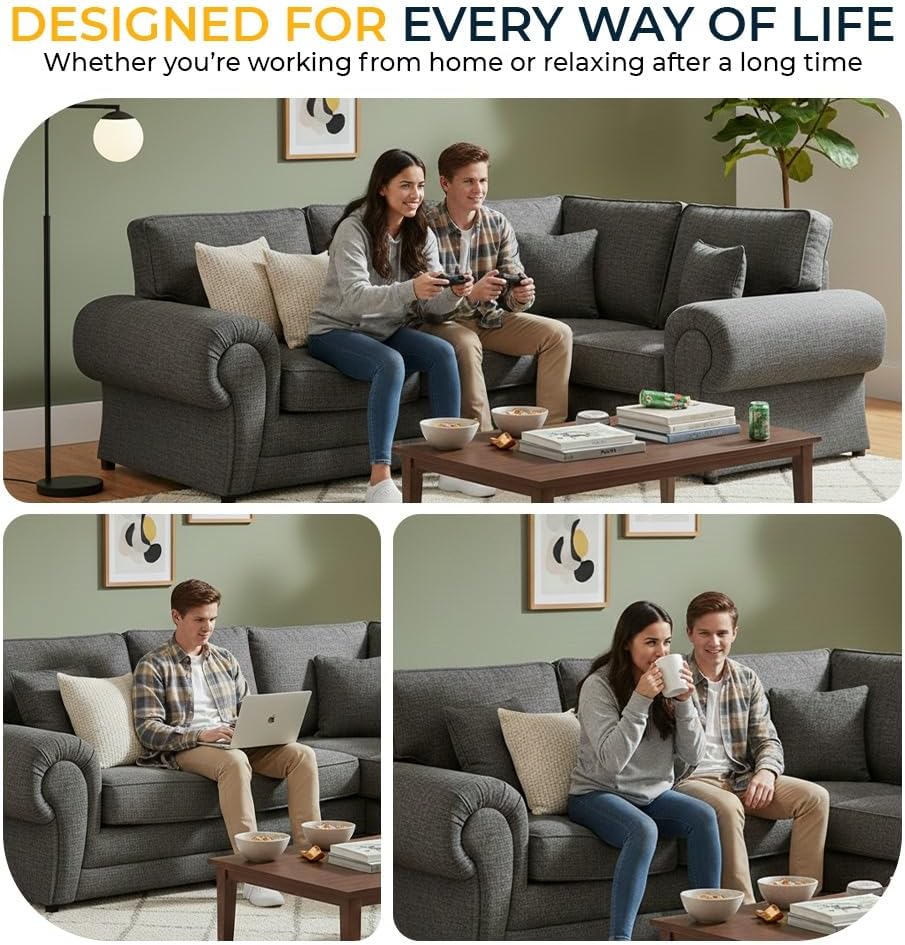 Wilcot Shetland 4 seater 2c1 Left/Right hand corner sofa (Grey)