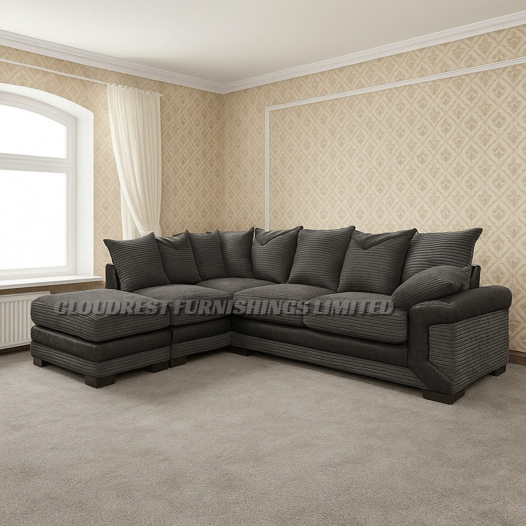 Dino Sofa Brand New Black and Grey + Beige and Brown 3+2 Seater | Stylish Living Room Furniture