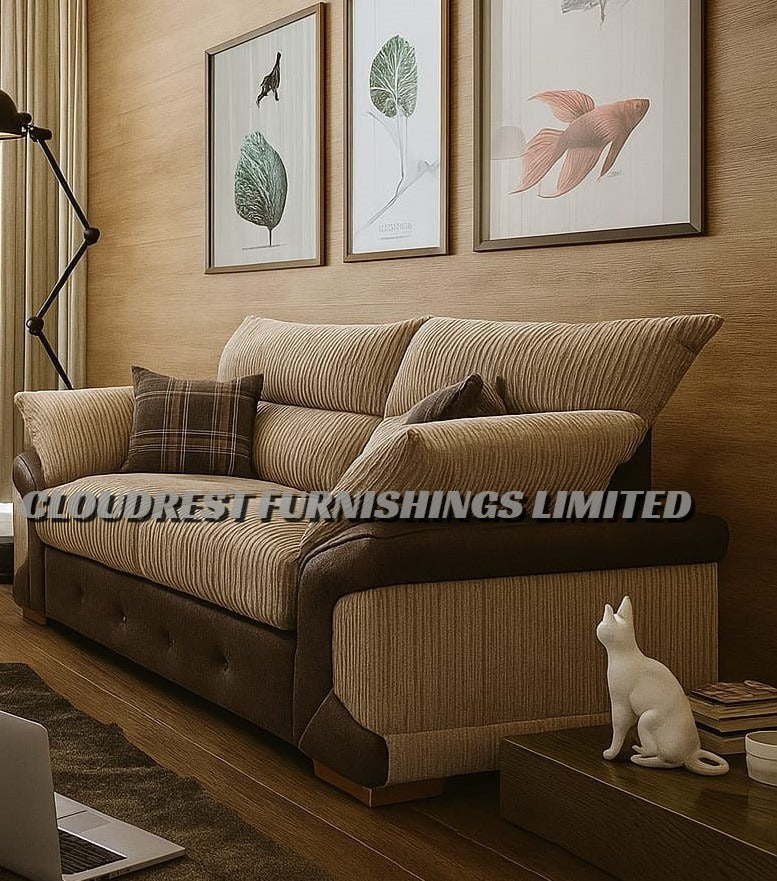 Logan Sofa Brand New Black and Grey & Mink and Brown 3+2 Seater & Corner Options | Stylish Living Room Furniture