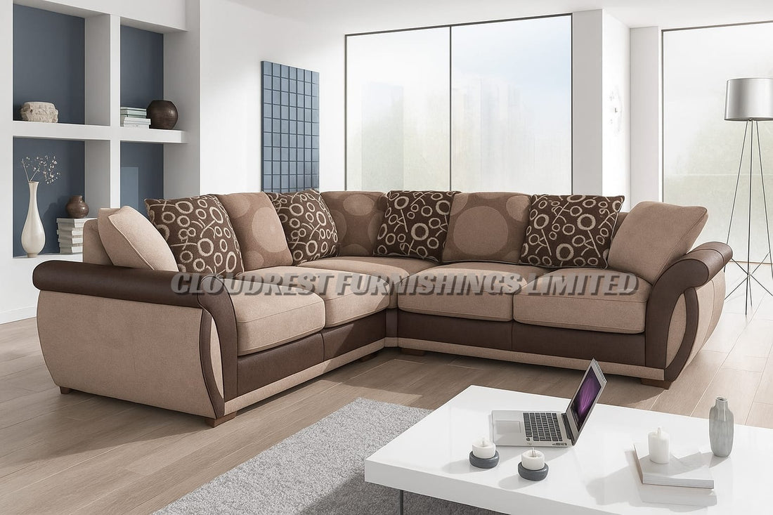 Shannon Luxury Chenille Sofa Brand New Black and Grey + Beige and Brown Corner & 3+2 Seater | Stylish Living Room Furniture