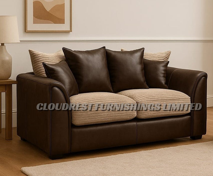Byron Sofa Brand New Mink and Brown 3+2 Seater | Stylish Living Room Furniture