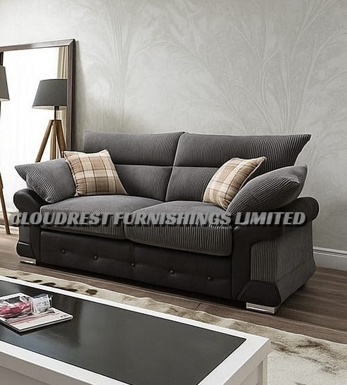 Logan Sofa Brand New Black and Grey & Mink and Brown 3+2 Seater & Corner Options | Stylish Living Room Furniture