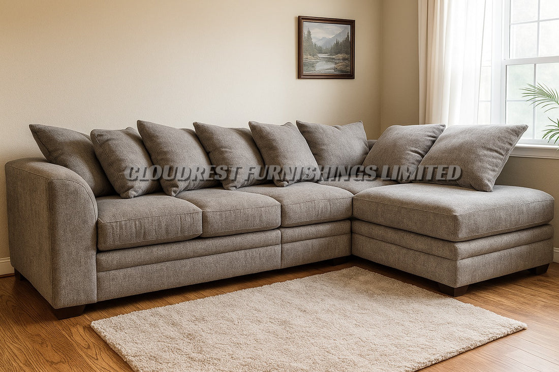 Barcelona Chenille Corner Sofa Brand New Grey Or Black L Shape | Stylish Living Room Furniture