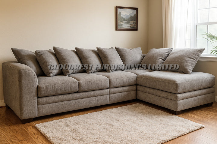 Barcelona Chenille Corner Sofa Brand New Grey Or Black L Shape | Stylish Living Room Furniture