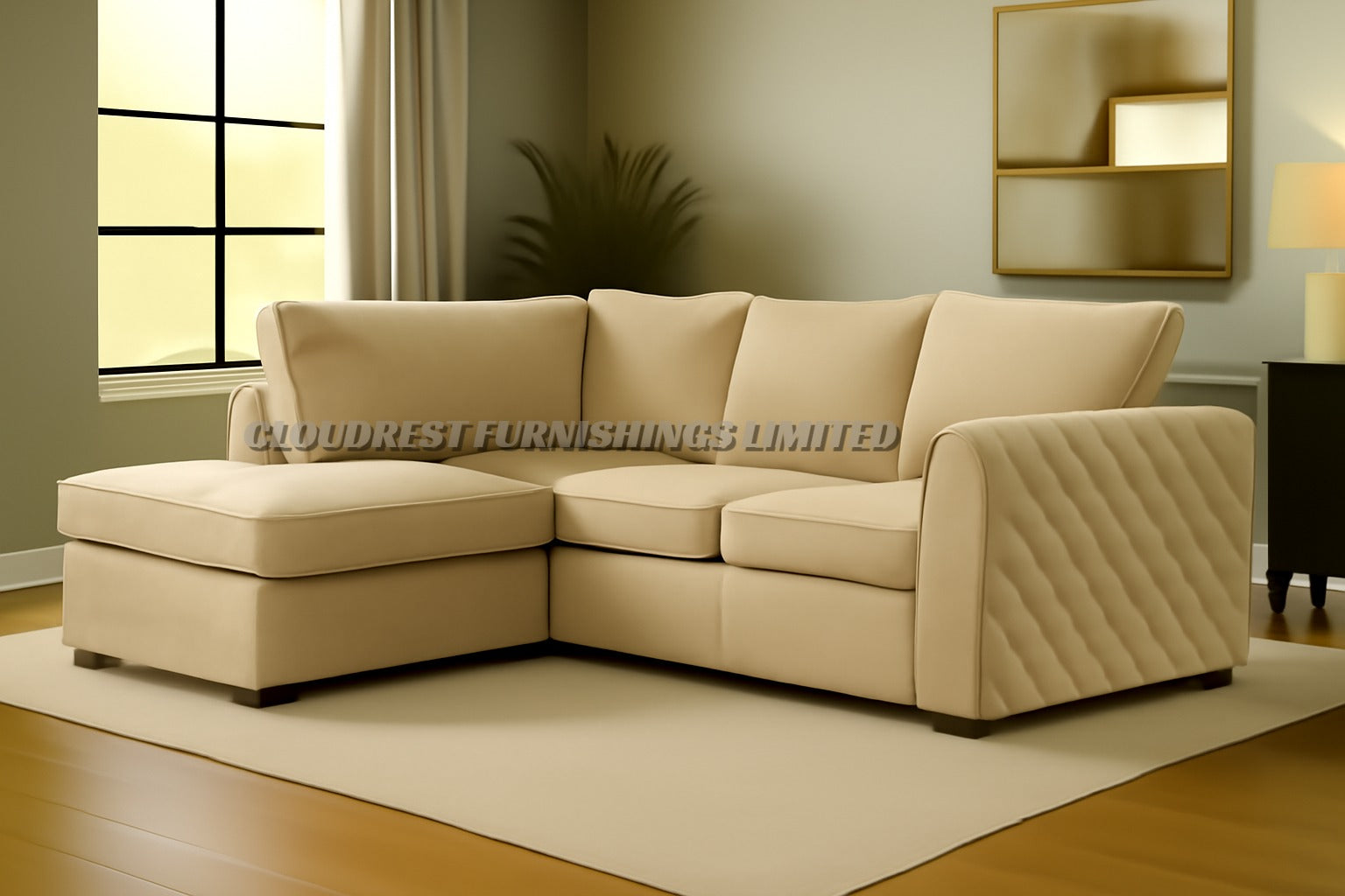Vortex Plush Velvet Corner Sofa Brand New Grey, Black, Beige, Cream, Blue, Mustard Stylish Living Room Furniture