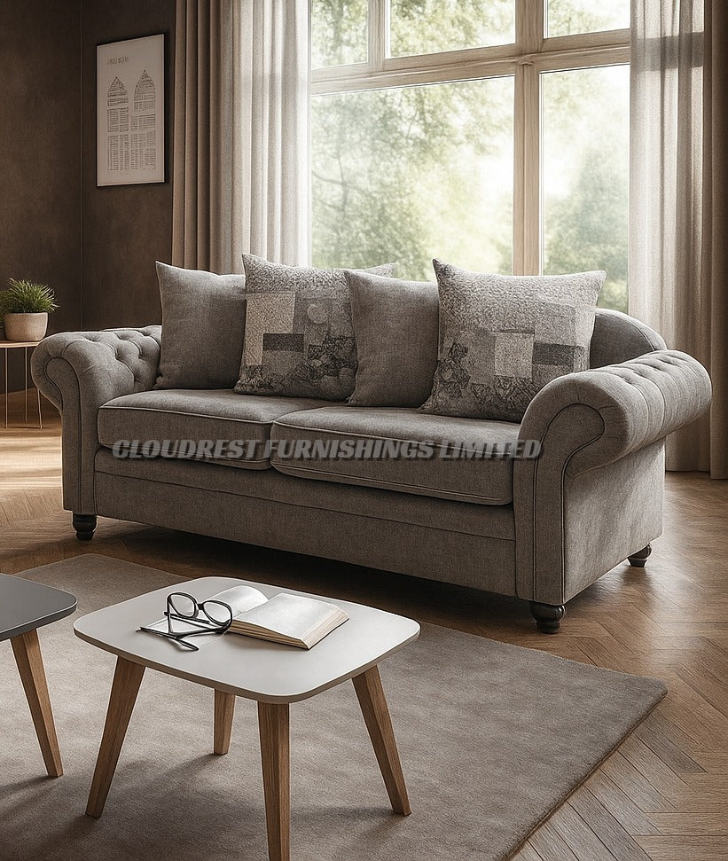 Nicole Sofa Brand New Black, Grey, Cream, Silver 3+2| Stylish Living Room Furniture