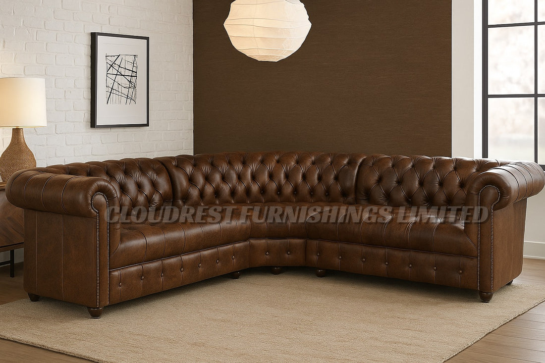 Chesterfield Leather Sofa Brand New Black, Brown 3+2 Or Corner Stylish Living Room Furniture