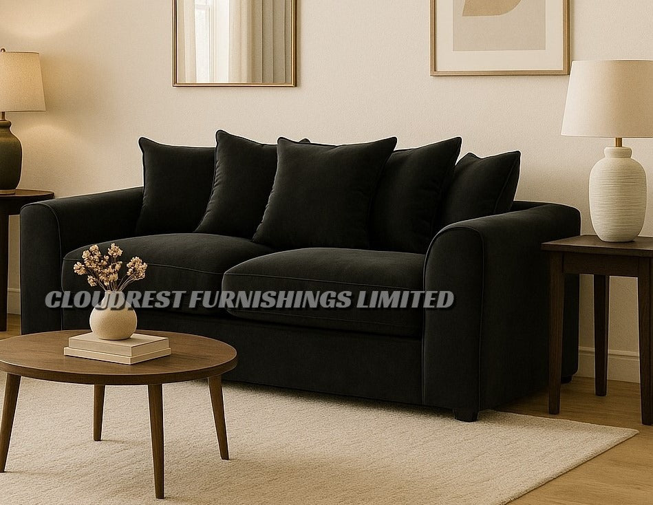 Dylan Plush Velvet Sofa Brand New Grey, Black, Silver, Beige, Navy Blue 3+2 Seater | Stylish Living Room Furniture