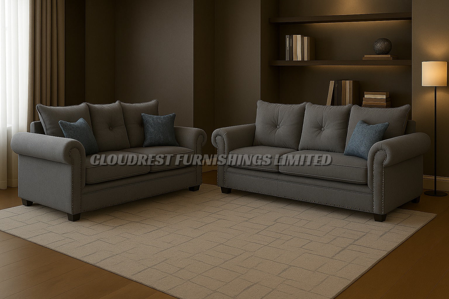 Harrison Sofa Brand New Black, Grey, Cream 3+2 | Stylish Living Room Furniture