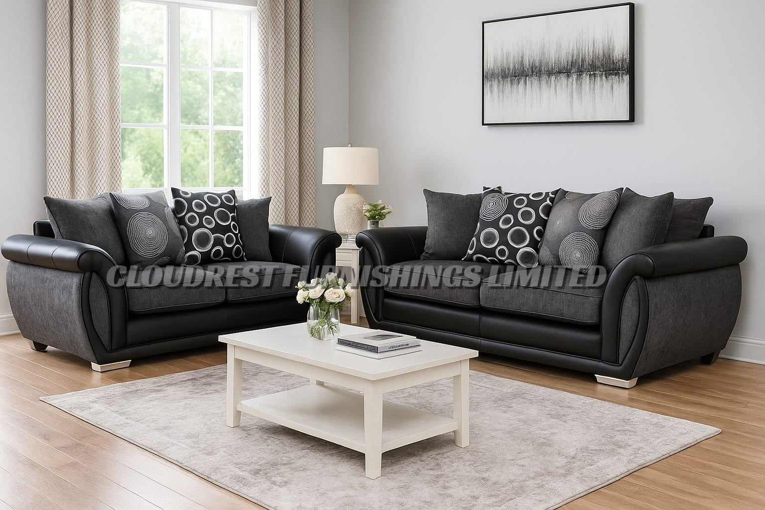 Shannon Luxury Chenille Sofa Brand New Black and Grey + Beige and Brown Corner & 3+2 Seater | Stylish Living Room Furniture