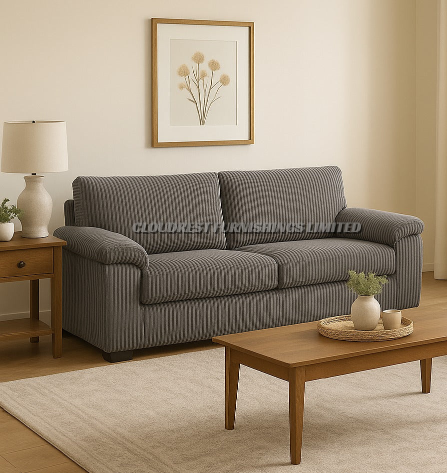 Riva Cord Sofa Brand New Black, Grey, Cream, Beige, Brown 3+2 Seater | Stylish Living Room Furniture