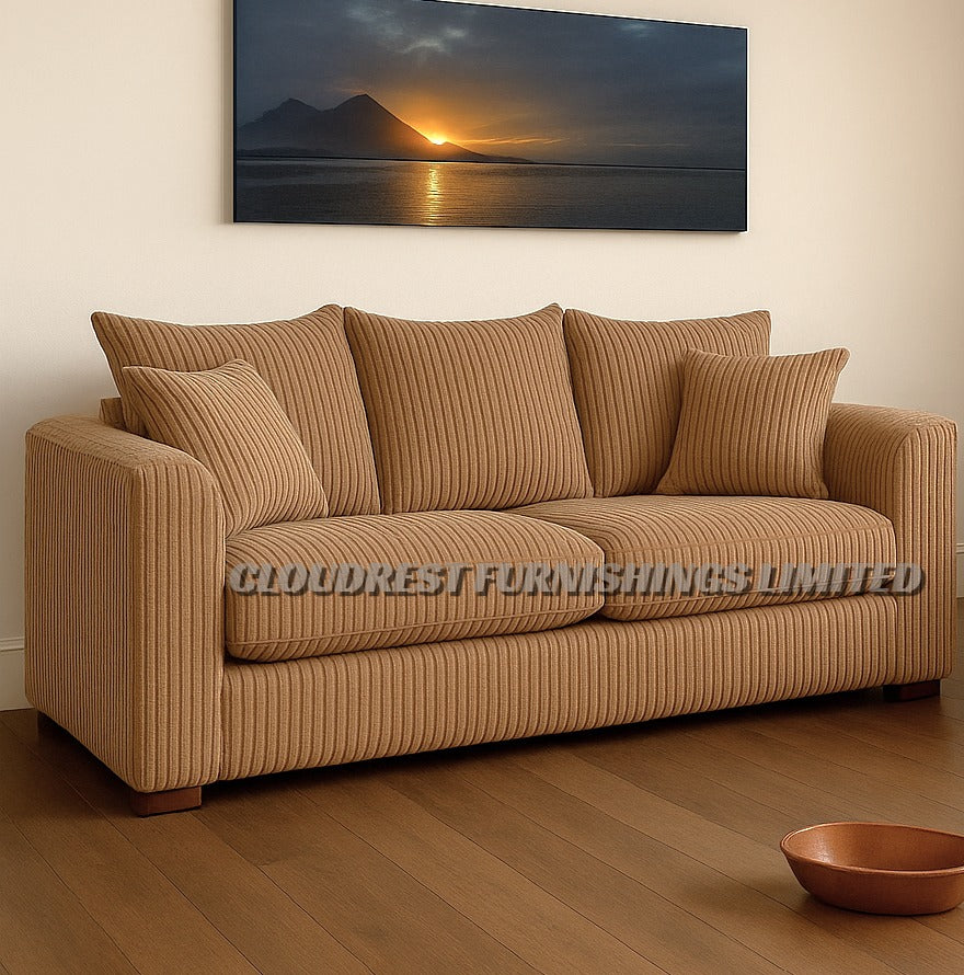 Dylan Jumbo Cord Sofa Brand New Grey, Black, Beige, Cream, Blue 3+2 Seater | Stylish Living Room Furniture