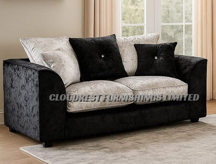 Bella Crushed Velvet Corner Sofa Brand New | Luxury Sectional Living Room Furniture