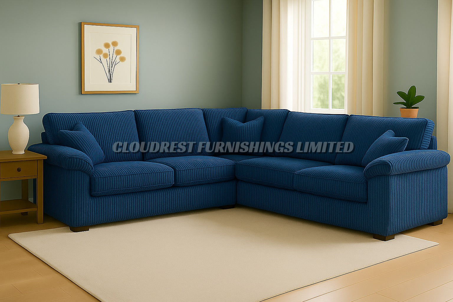 Riva Cord Sofa Brand New Black, Grey, Cream, Blue, Brown Corner | Stylish Living Room Furniture